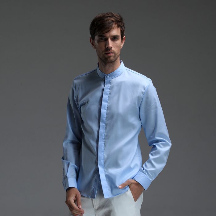 Mens mandarin collar dress shirts