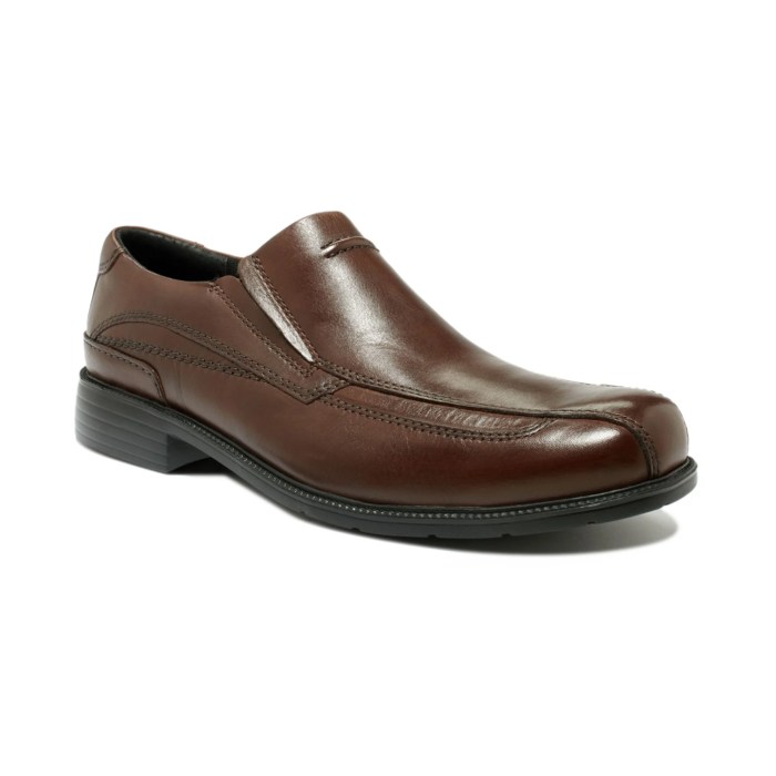 Mens brown leather slip on dress shoes