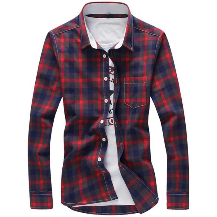 Checkered dress shirt mens