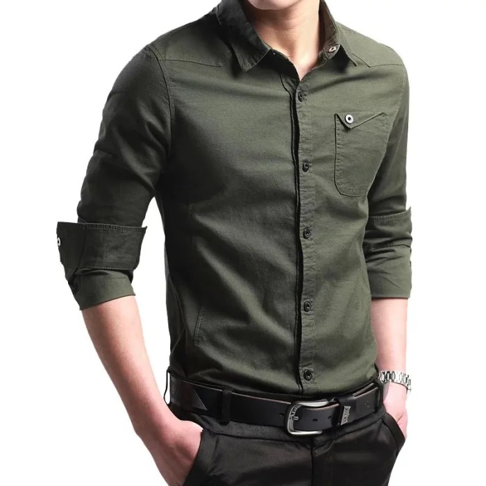 Men's long sleeve casual dress shirts